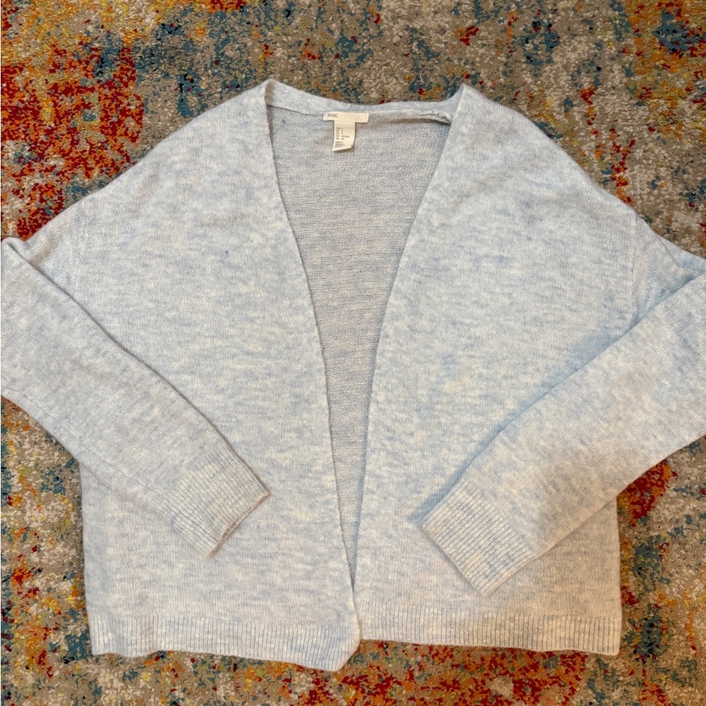 H&M Soft Heather Light Blue Gray Cardigan